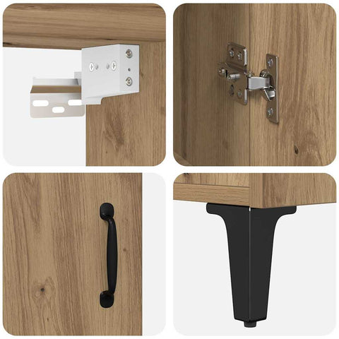 vidaXL Highboard 2 pcs Artisan oak 69.5 x 34 x 180 cm Engineered wood