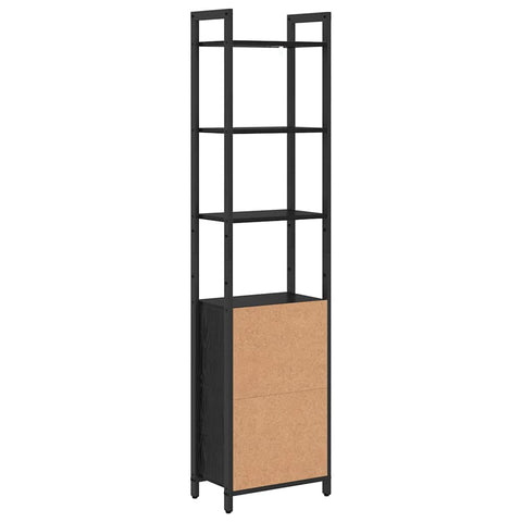 vidaXL Book Cabinet Black Oak 40 x 24 x 161 cm Engineered Wood