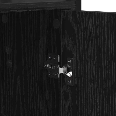 vidaXL Book Cabinet Black Oak 60 x 24 x 161 cm Engineered Wood