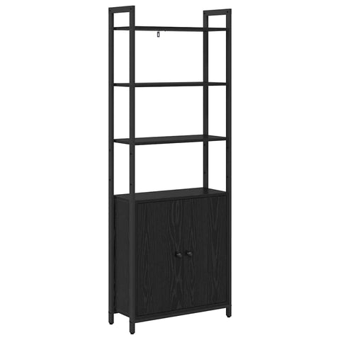 vidaXL Book Cabinet Black Oak 60 x 24 x 161 cm Engineered Wood