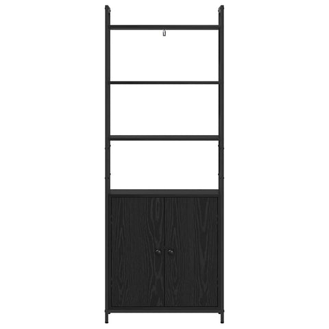 vidaXL Book Cabinet Black Oak 60 x 24 x 161 cm Engineered Wood