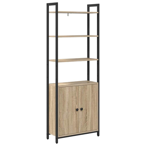 vidaXL Book Cabinet Sonoma Oak 60 x 24 x 161 cm Engineered Wood