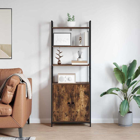vidaXL Book Cabinet Smoked Oak 60 x 24 x 161 cm Engineered Wood