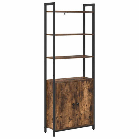 vidaXL Book Cabinet Smoked Oak 60 x 24 x 161 cm Engineered Wood