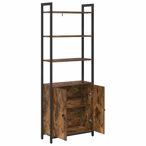 vidaXL Book Cabinet Smoked Oak 60 x 24 x 161 cm Engineered Wood