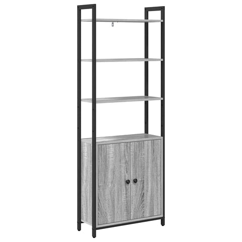vidaXL Book Cabinet Grey Sonoma 60 x 24 x 161 cm Engineered Wood