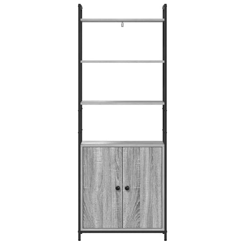 vidaXL Book Cabinet Grey Sonoma 60 x 24 x 161 cm Engineered Wood