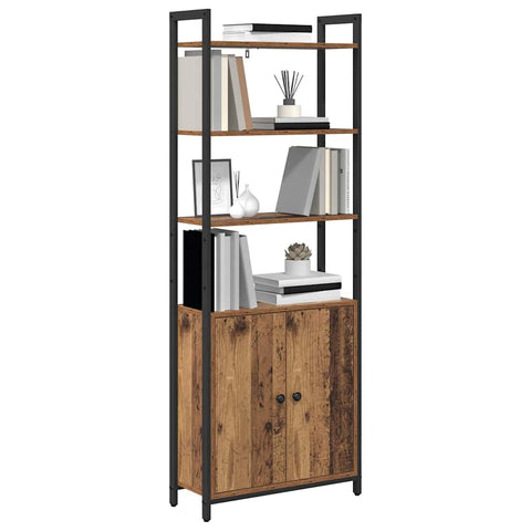 vidaXL Book Cabinet Old Wood 60 x 24 x 161 cm Engineered Wood