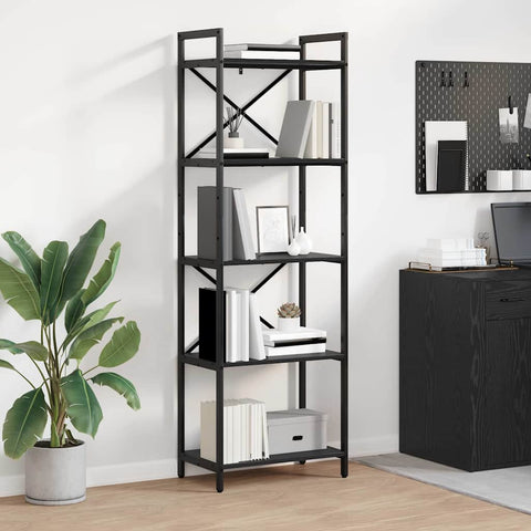 vidaXL Bookshelf Black Oak 56 x 34 x 171 cm Engineered Wood