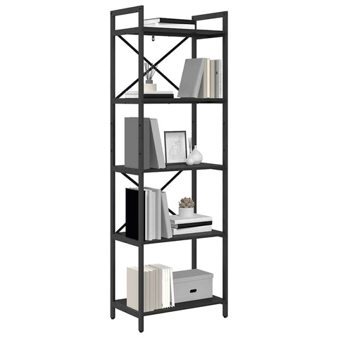 vidaXL Bookshelf Black Oak 56 x 34 x 171 cm Engineered Wood