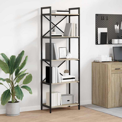 vidaXL Bookshelf Sonoma Oak 56 x 34 x 171 cm Engineered Wood