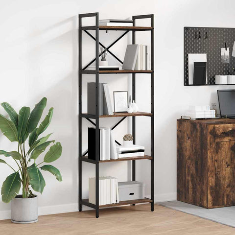 vidaXL Bookshelf Smoked Oak 56 x 34 x 171 cm Engineered Wood