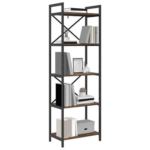vidaXL Bookshelf Smoked Oak 56 x 34 x 171 cm Engineered Wood