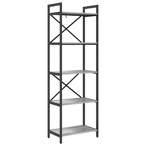 vidaXL Bookshelf Grey Sonoma 56 x 34 x 171 cm Engineered Wood