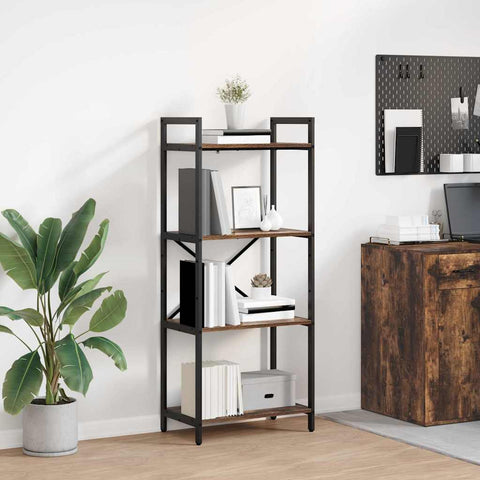 vidaXL Bookshelf Smoked Oak 56 x 34 x 133.5 cm Engineered Wood