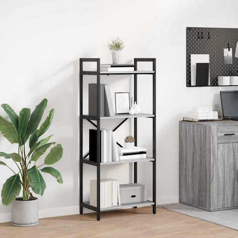 vidaXL Bookshelf Grey Sonoma 56 x 34 x 133.5 cm Engineered Wood