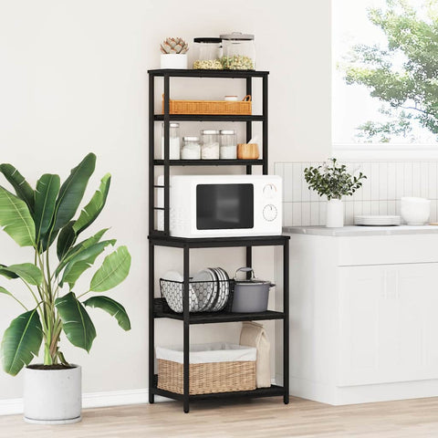 vidaXL Kitchen Shelf Black Oak 60 x 40 x 168 cm Engineered Wood