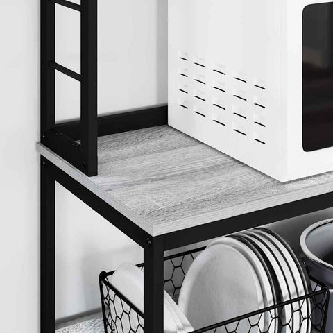 vidaXL Kitchen Shelf Grey Sonoma 60 x 40 x 168 cm Engineered Wood