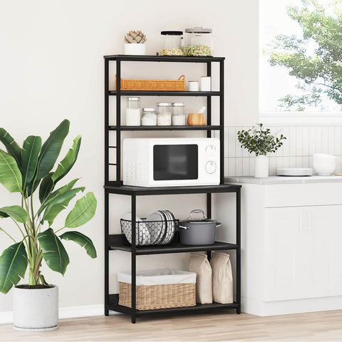 vidaXL Kitchen Shelf Black Oak 80 x 40 x 168 cm Engineered Wood