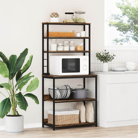 vidaXL Kitchen Shelf Smoked Oak 80 x 40 x 168 cm Engineered Wood