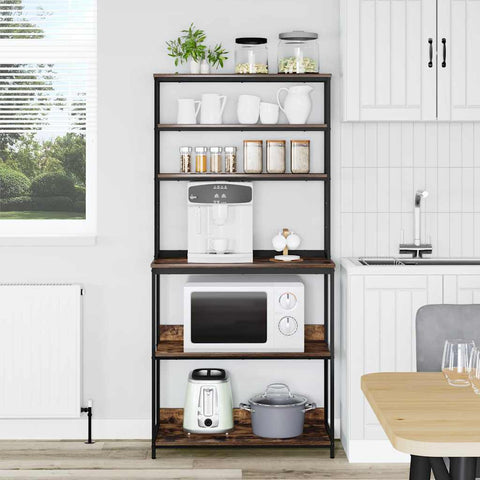 vidaXL Kitchen Shelf Smoked Oak 80 x 40 x 168 cm Engineered Wood