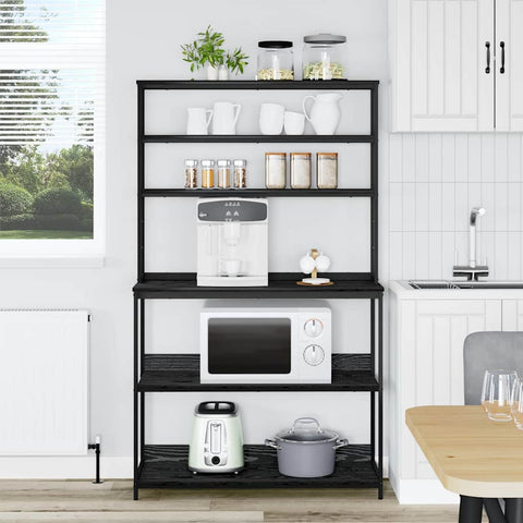 vidaXL Kitchen Shelf Black Oak 100 x 40 x 168 cm Engineered Wood