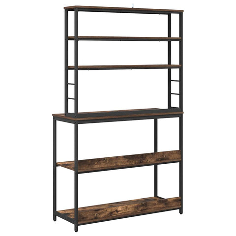 vidaXL Kitchen Shelf Smoked Oak 100 x 40 x 168 cm Engineered Wood