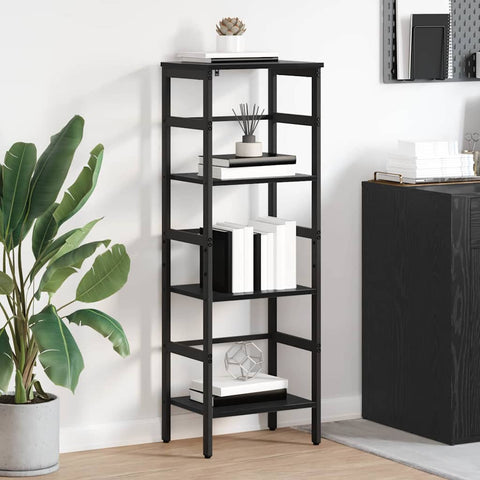 vidaXL Bookshelf Black Oak 40 x 29.5 x 115 cm Engineered Wood