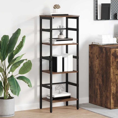 vidaXL Bookshelf Smoked Oak 40 x 29.5 x 115 cm Engineered Wood