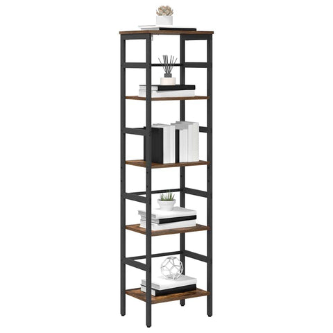 vidaXL Bookshelf Smoked Oak 40 x 29.5 x 149 cm Engineered Wood