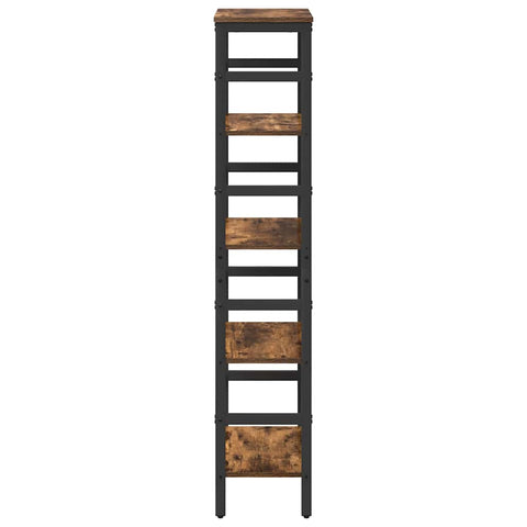 vidaXL Bookshelf Smoked Oak 40 x 29.5 x 149 cm Engineered Wood