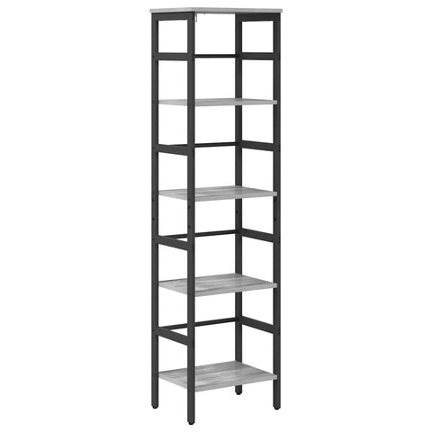 vidaXL Bookshelf Grey Sonoma 40 x 29.5 x 149 cm Engineered Wood