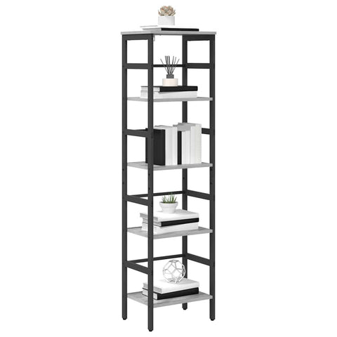 vidaXL Bookshelf Grey Sonoma 40 x 29.5 x 149 cm Engineered Wood