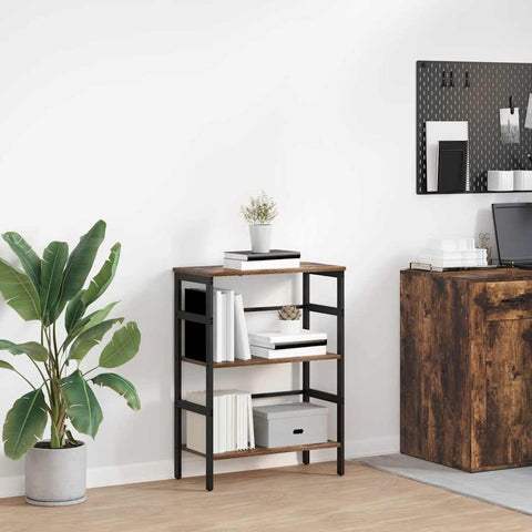 vidaXL Bookshelf Smoked Oak 60 x 29.5 x 81 cm Engineered Wood