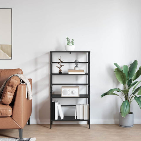 vidaXL Bookshelf Black Oak 60 x 29.5 x 115 cm Engineered Wood