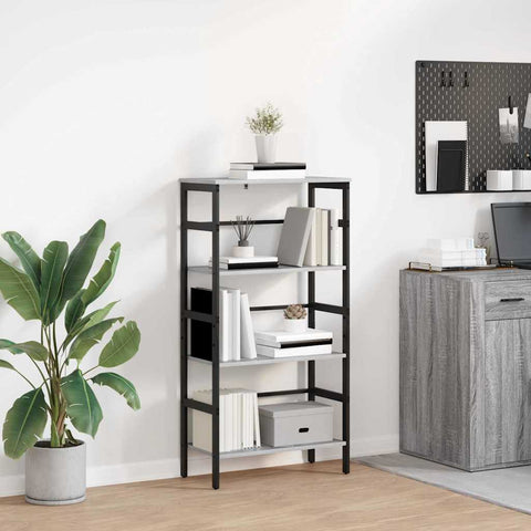 vidaXL Bookshelf Grey Sonoma 60 x 29.5 x 115 cm Engineered Wood