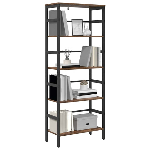 vidaXL Bookshelf Smoked Oak 60 x 29.5 x 149 cm Engineered Wood