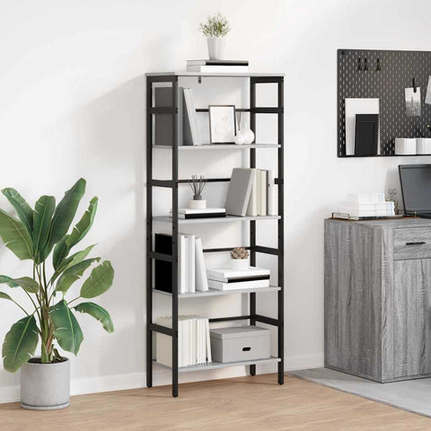 vidaXL Bookshelf Grey Sonoma 60 x 29.5 x 149 cm Engineered Wood