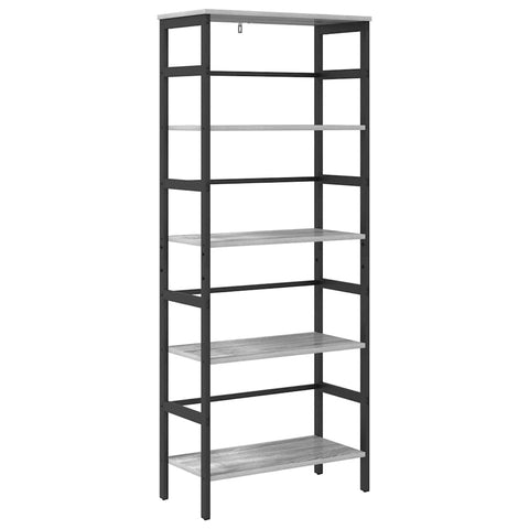 vidaXL Bookshelf Grey Sonoma 60 x 29.5 x 149 cm Engineered Wood