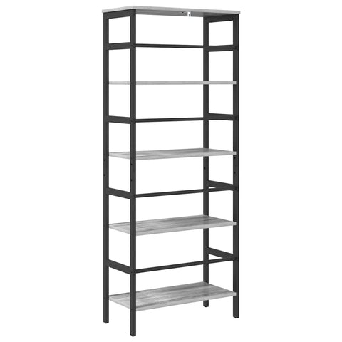 vidaXL Bookshelf Grey Sonoma 60 x 29.5 x 149 cm Engineered Wood