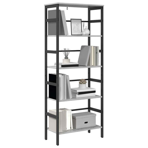 vidaXL Bookshelf Grey Sonoma 60 x 29.5 x 149 cm Engineered Wood
