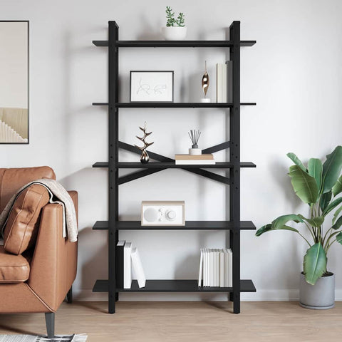 vidaXL Bookshelf Black Oak 100 x 33.5 x 178 cm Engineered Wood