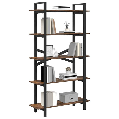 vidaXL Bookshelf Smoked Oak 100 x 33.5 x 178 cm Engineered Wood