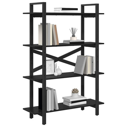 vidaXL Bookshelf Black Oak 100 x 33.5 x 140 cm Engineered Wood