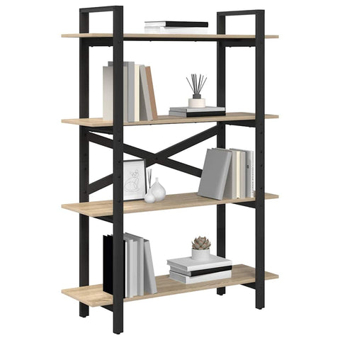 vidaXL Bookshelf Sonoma Oak 100 x 33.5 x 140 cm Engineered Wood