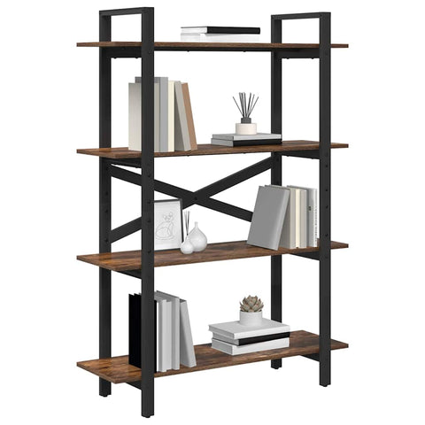 vidaXL Bookshelf Smoked Oak 100 x 33.5 x 140 cm Engineered Wood