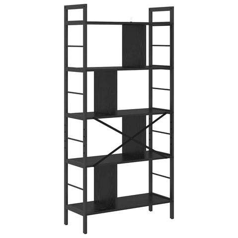 vidaXL Bookshelf Black Oak 75 x 30 x 156 cm Engineered Wood