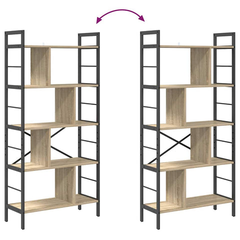 vidaXL Bookshelf Sonoma Oak 75 x 30 x 156 cm Engineered Wood