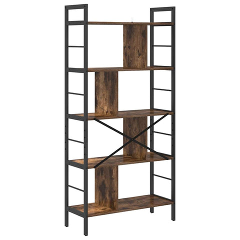vidaXL Bookshelf Smoked Oak 75 x 30 x 156 cm Engineered Wood