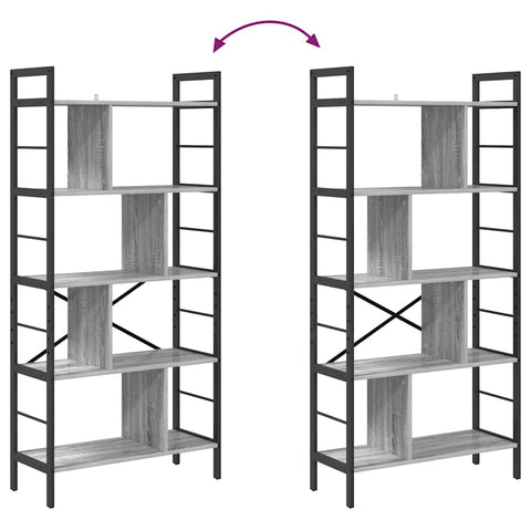 vidaXL Bookshelf Grey Sonoma 75 x 30 x 156 cm Engineered Wood